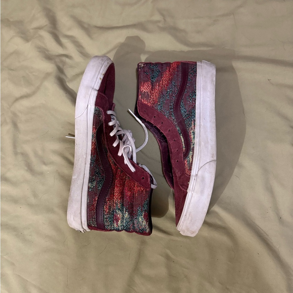 Vans Burgundy Multicolor High-Top Sneakers